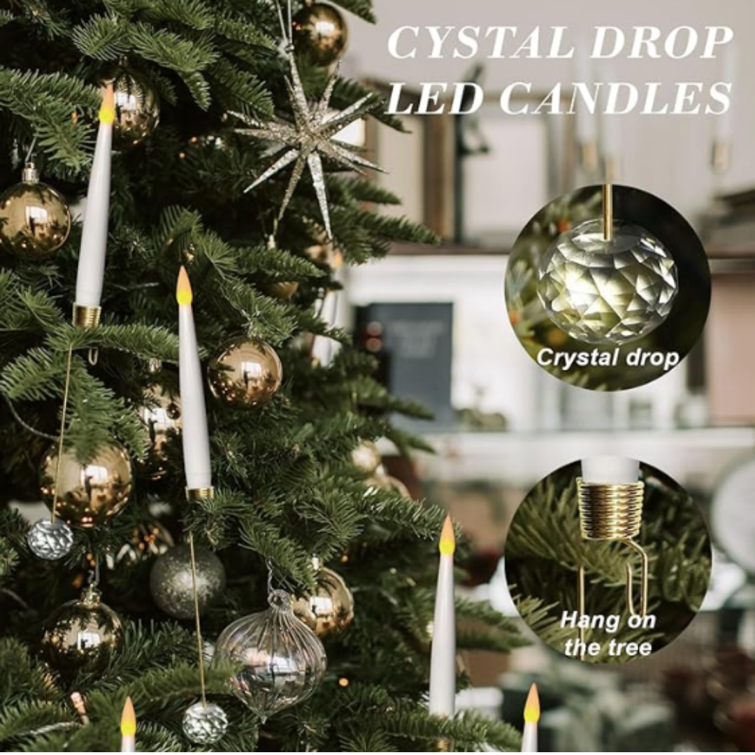 Ledsen™ ChristmasGlow: LED Magisk Jul Glød Krystal Kugle Stearinlys