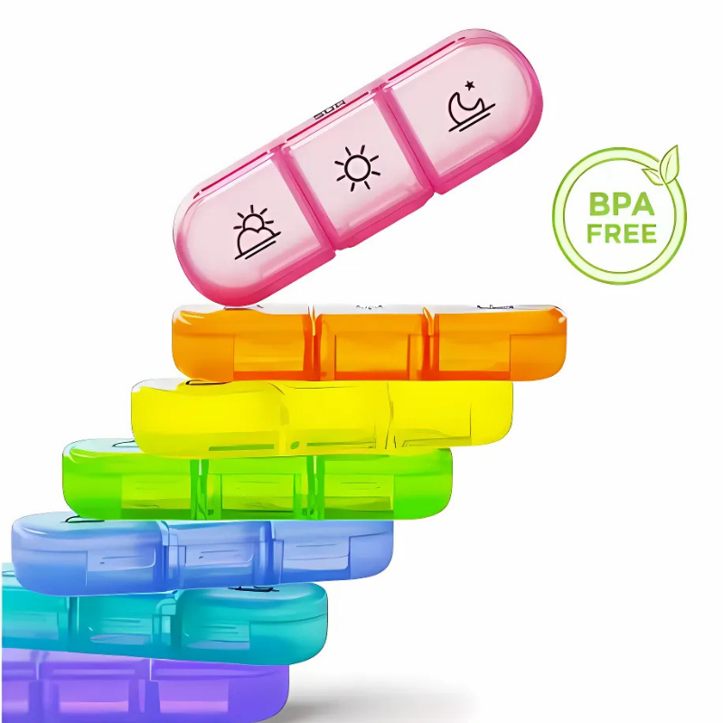 PillOrganizer 1+1 GRATIS: Bærbar Pilleorganisator Daglig Og Ugentlig Medicinopbevaring