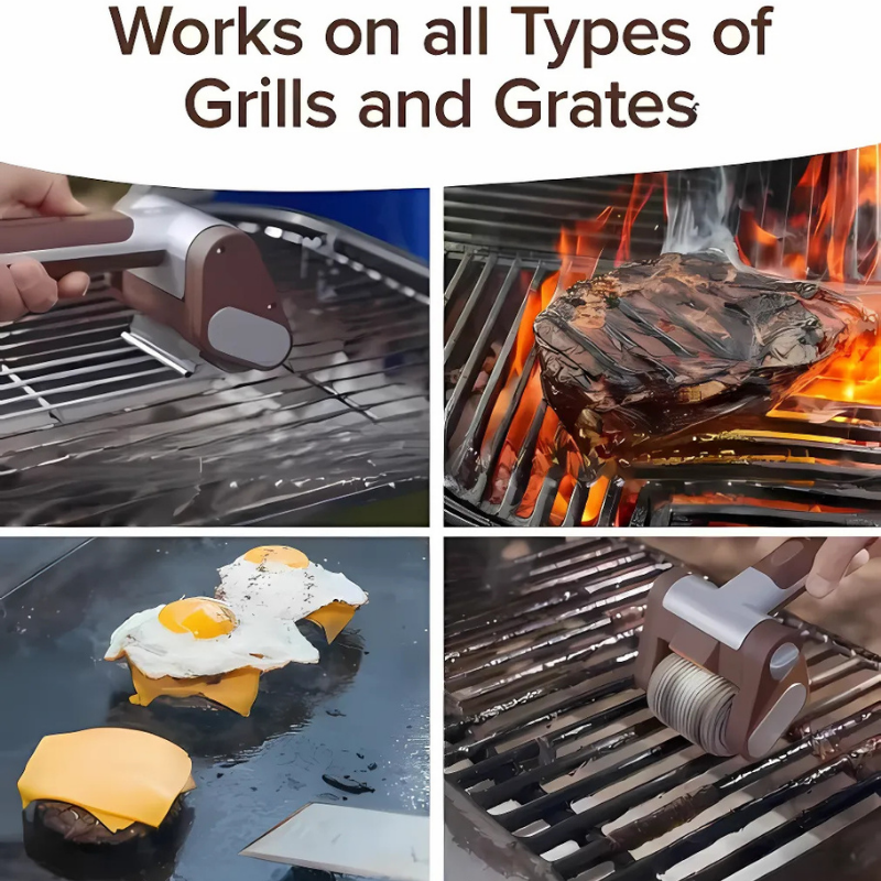 Cleaner Pro° GrillCleaner: Genopladelig Elektrisk Børsteløs Grillrenser Rulle