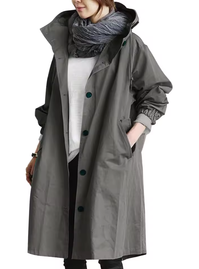 Icone™ ElegantCoat - All-Weather Let Komfort Hætte Elegant Frakke