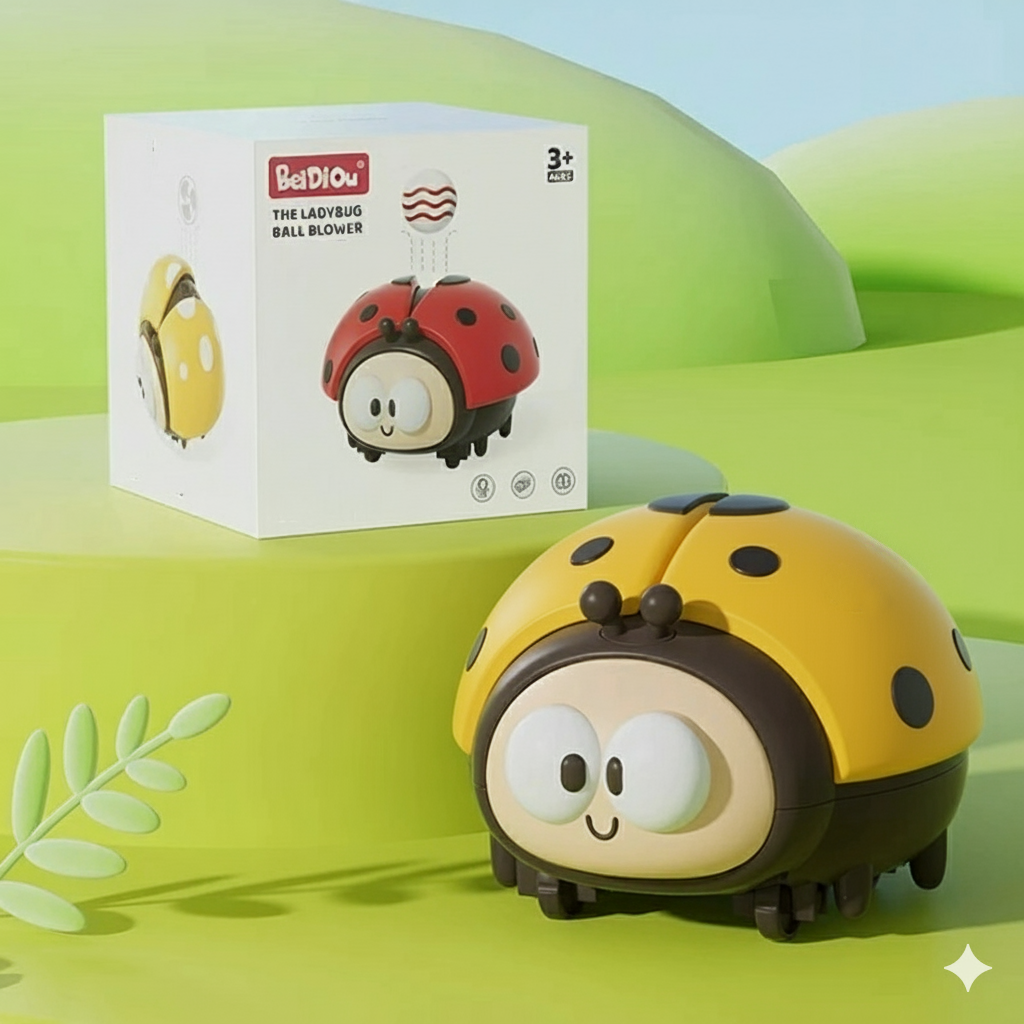 Kletshuts™ LadybugToy: Sød Farverig Mariehøne Bold Blæser Børn Legetøj