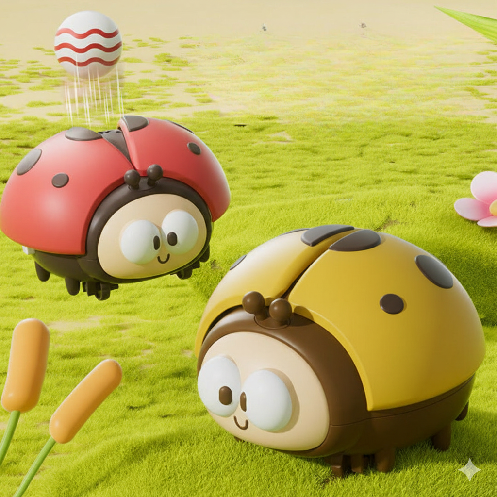 Kletshuts™ LadybugToy: Sød Farverig Mariehøne Bold Blæser Børn Legetøj