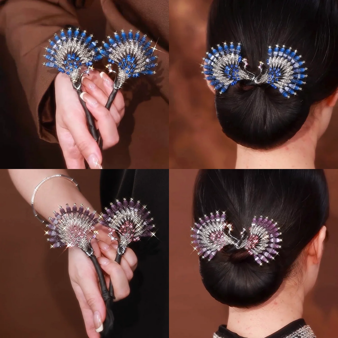 Rose® HairTie 1+1 GRATIS: Stilfuld Hårbånd Elegant Vintage Krystal Hestehale Twist Holder