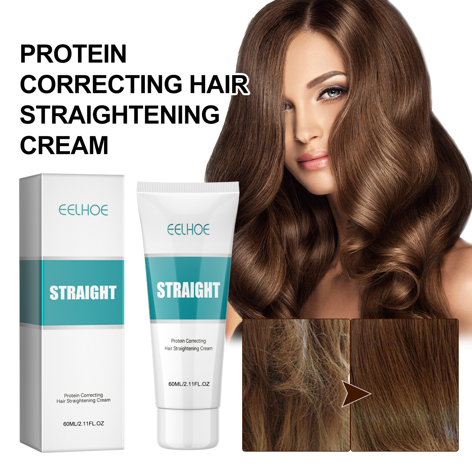 Rose® ShineStraight 1+1 GRATIS: Frizz-fri Glans Og Lige Hårcreme