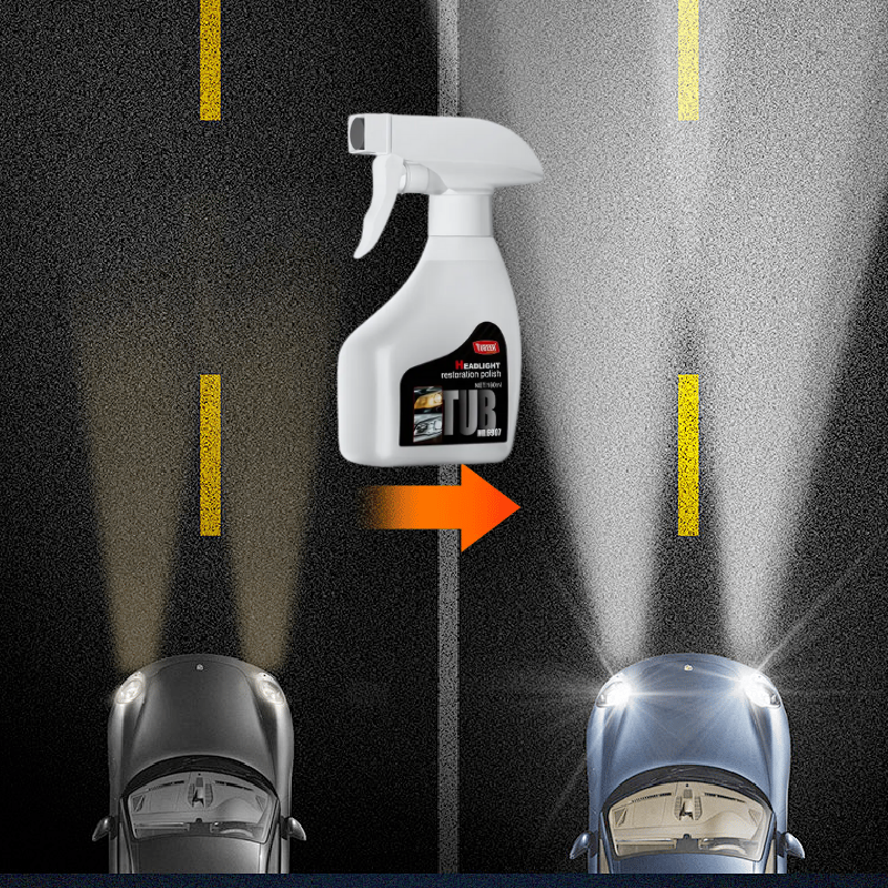HeadlightSpray 1+1 GRATIS: Let At Vruge Bilforlygter Rengøring Spray-Sæt