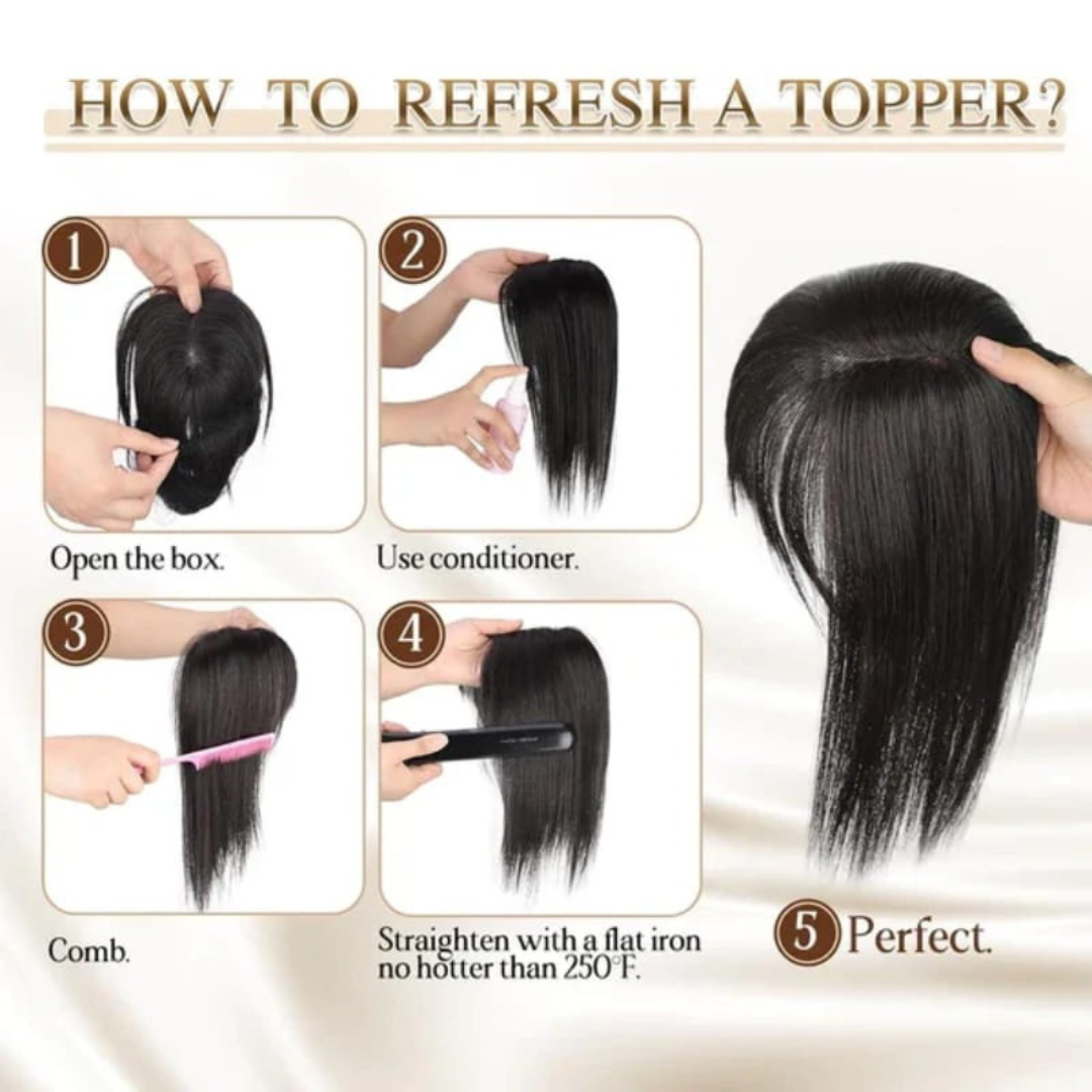 Rose® WigBangs 1+1 GRATIS: Sømløs Paryk Med Naturligt Udseende Pandehår Udvidelser