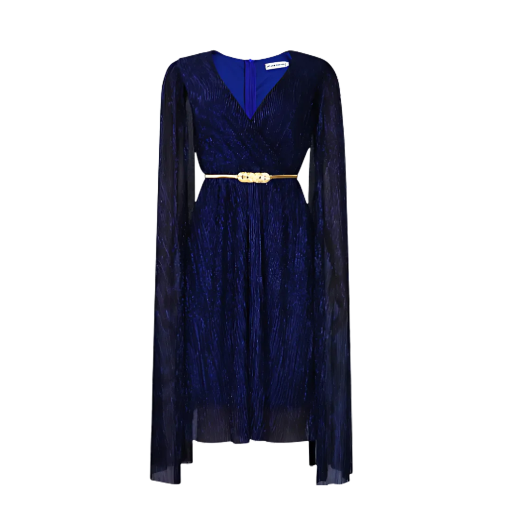 Icone™ ElegantDress: V-hals Elegant Damekjole Med Bælte