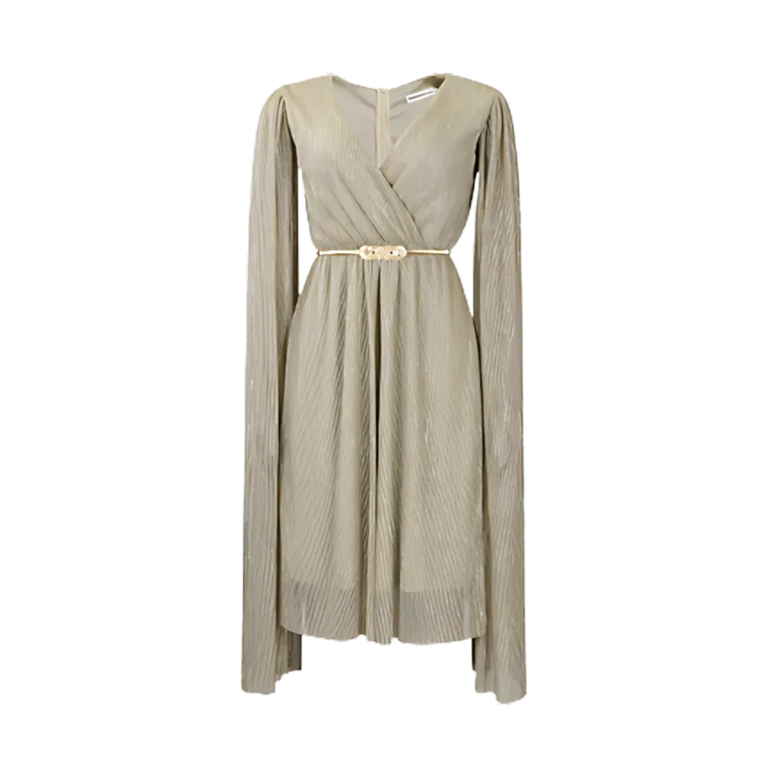 Icone™ ElegantDress: V-hals Elegant Damekjole Med Bælte