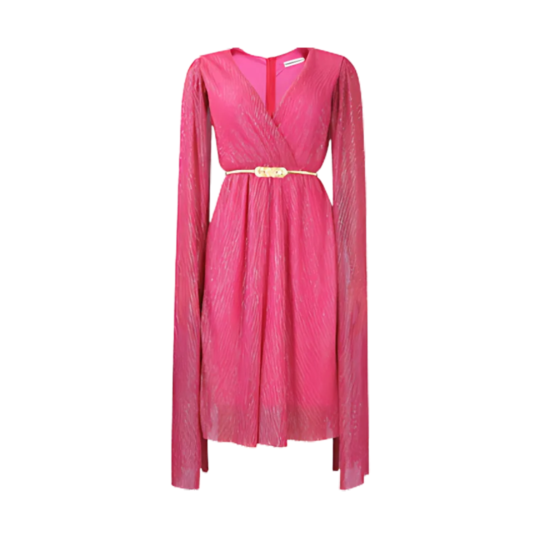 Icone™ ElegantDress: V-hals Elegant Damekjole Med Bælte