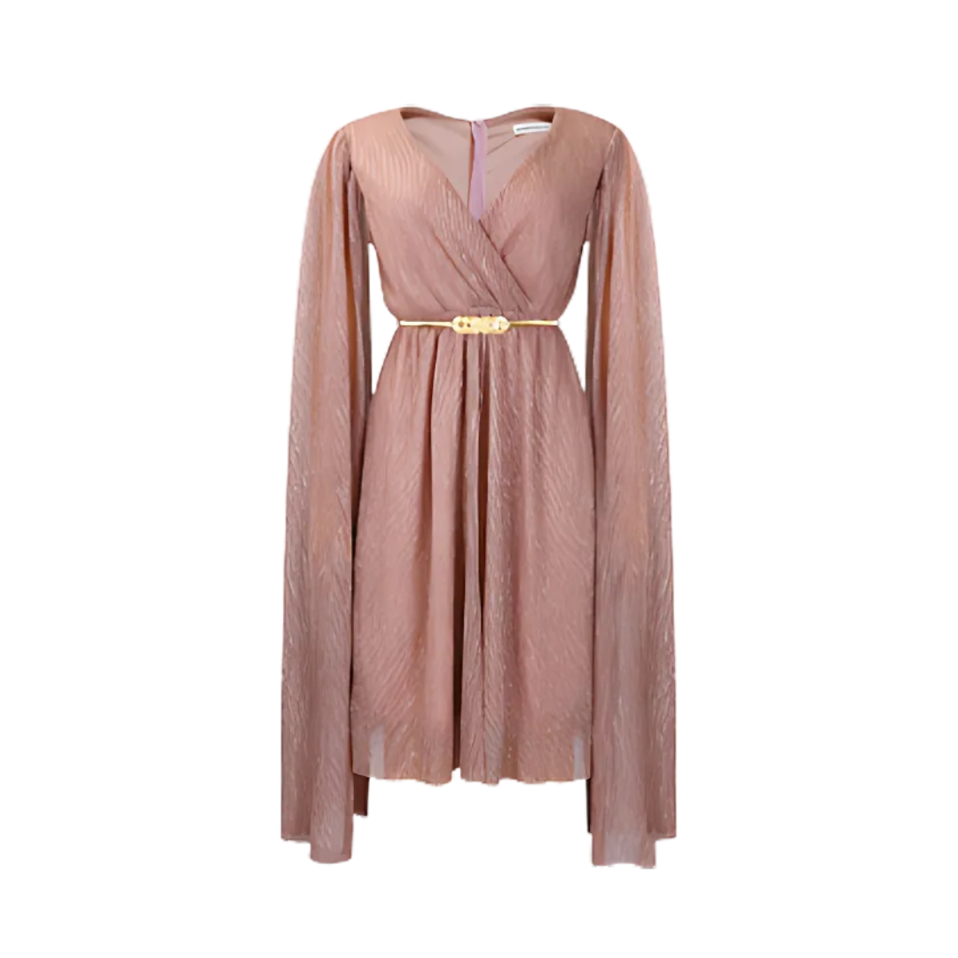 Icone™ ElegantDress: V-hals Elegant Damekjole Med Bælte