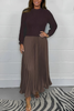 Icone™ PleatedDress: Langærmet Top Med Elegant Plisseret Nederdel Kjole