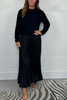 Icone™ PleatedDress: Langærmet Top Med Elegant Plisseret Nederdel Kjole