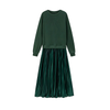 Icone™ PleatedDress: Langærmet Top Med Elegant Plisseret Nederdel Kjole