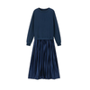 Icone™ PleatedDress: Langærmet Top Med Elegant Plisseret Nederdel Kjole