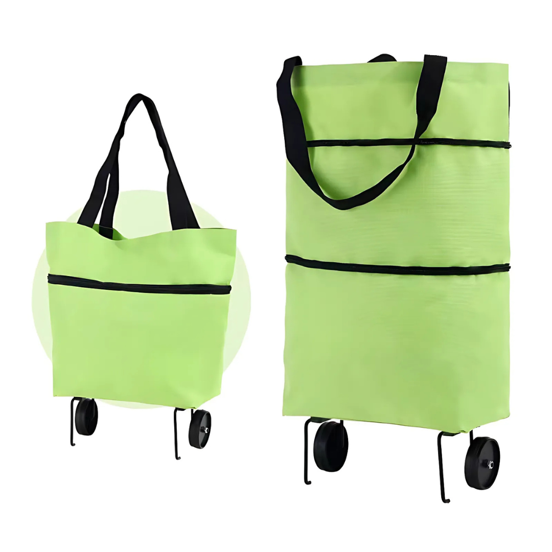 Icone™ GroceryBag 1+1 GRATIS: Stor Kapacitet Indkøbspose Med Foldbare Hjul