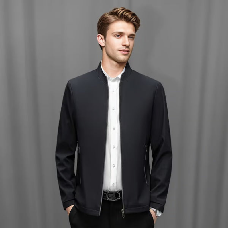 Icone™ CasualJacket: Stående Krave Casual Lynlås Jakke Til Mænd
