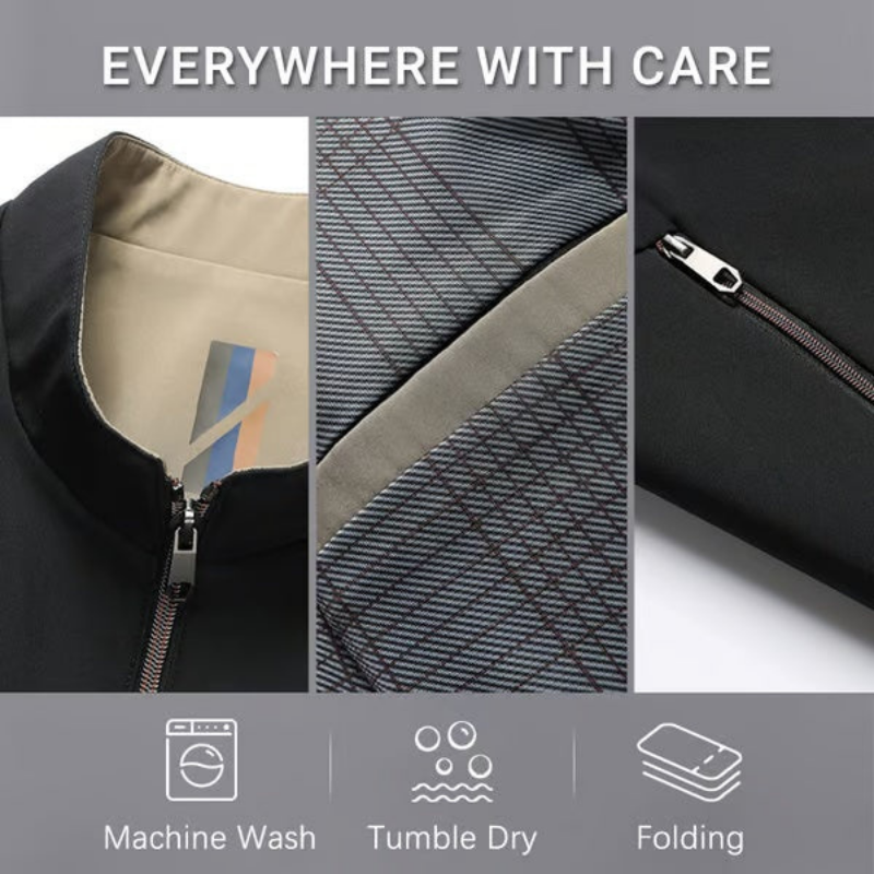 Icone™ CasualJacket: Stående Krave Casual Lynlås Jakke Til Mænd
