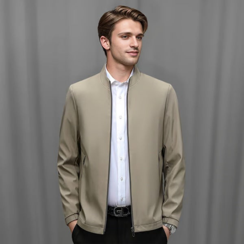 Icone™ CasualJacket: Stående Krave Casual Lynlås Jakke Til Mænd