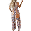 Icone™ PrintedJumpsuit: Fuld Længde Behagelig Afslappet Løs Printet Jumpsuit
