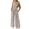 Icone™ PrintedJumpsuit: Fuld Længde Behagelig Afslappet Løs Printet Jumpsuit