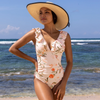 Icone™ ElegantSwimsuit: Elegant Plisseret Design Med V-Hals Mavekontrol Badedragt