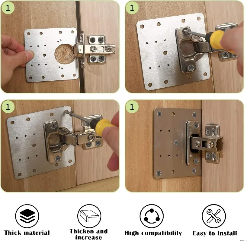 HingePlate 1+1 GRATIS: DIY Møbler Hængsler Reparation Sideplade