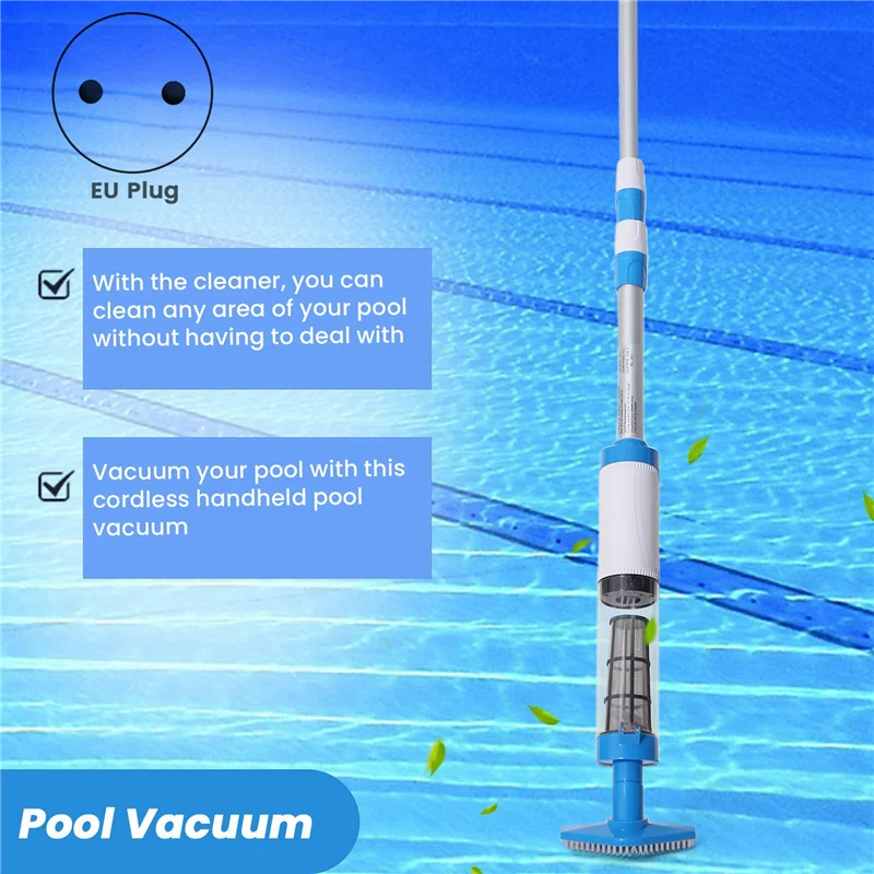 Cleaner Pro° PoolCleaner: Genopladelig Håndholdt Poolstøvsuger