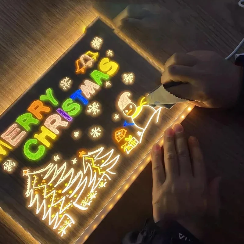 Kletshuts™ NoteBoard: LED-Lampe Akryl Note- Og Tegnebræt