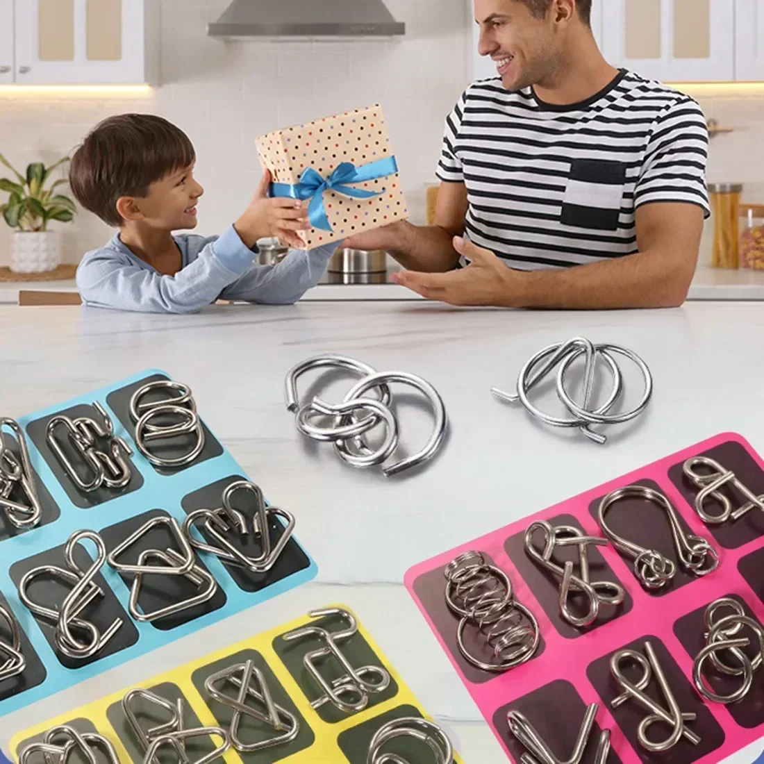 Kletshuts™ MetalPuzzles: Børn Hjerne Gåder Metal Puslespil Sæt