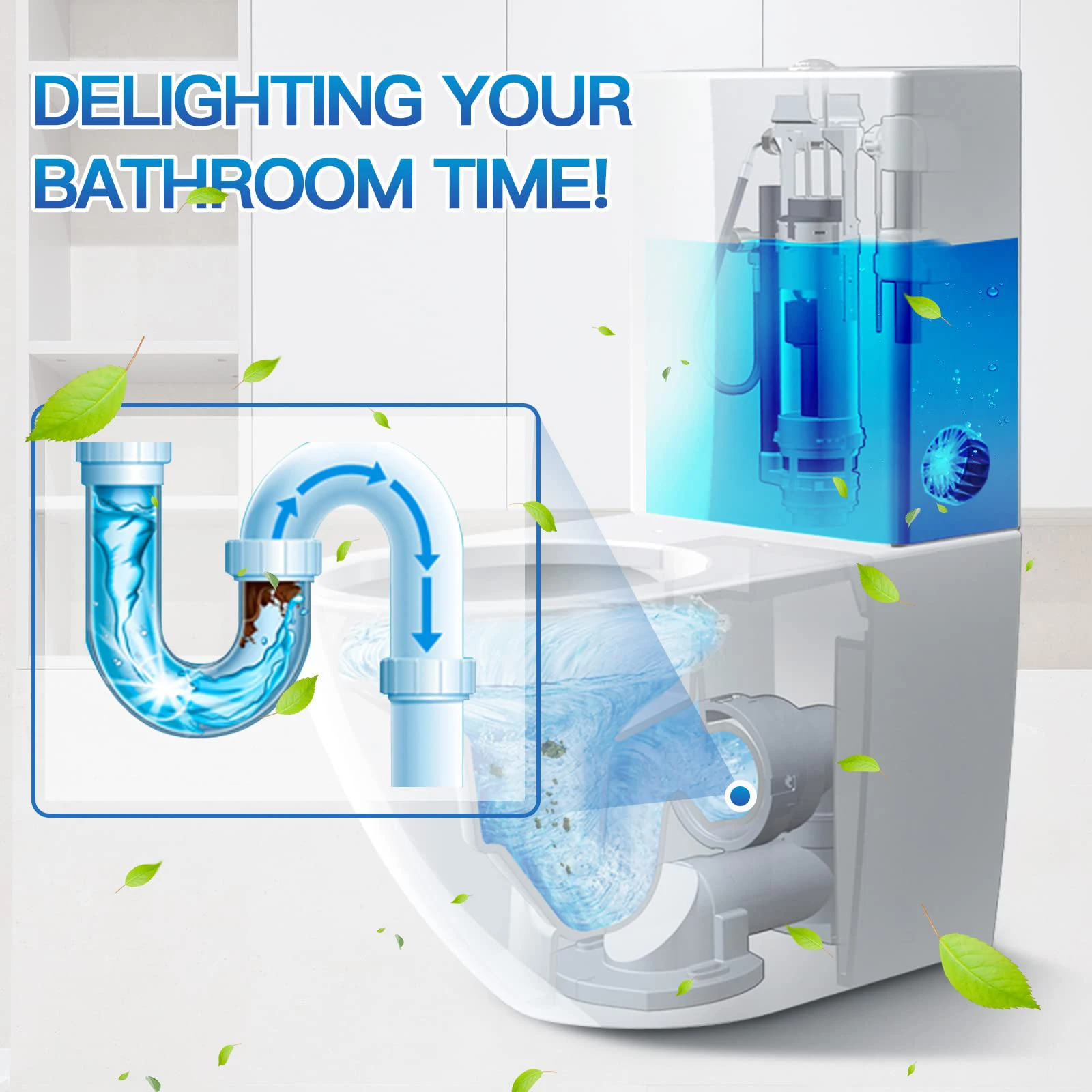 Cleaner Pro° ToiletTablets: Automatisk Drop-In Toiletrens Tabletter