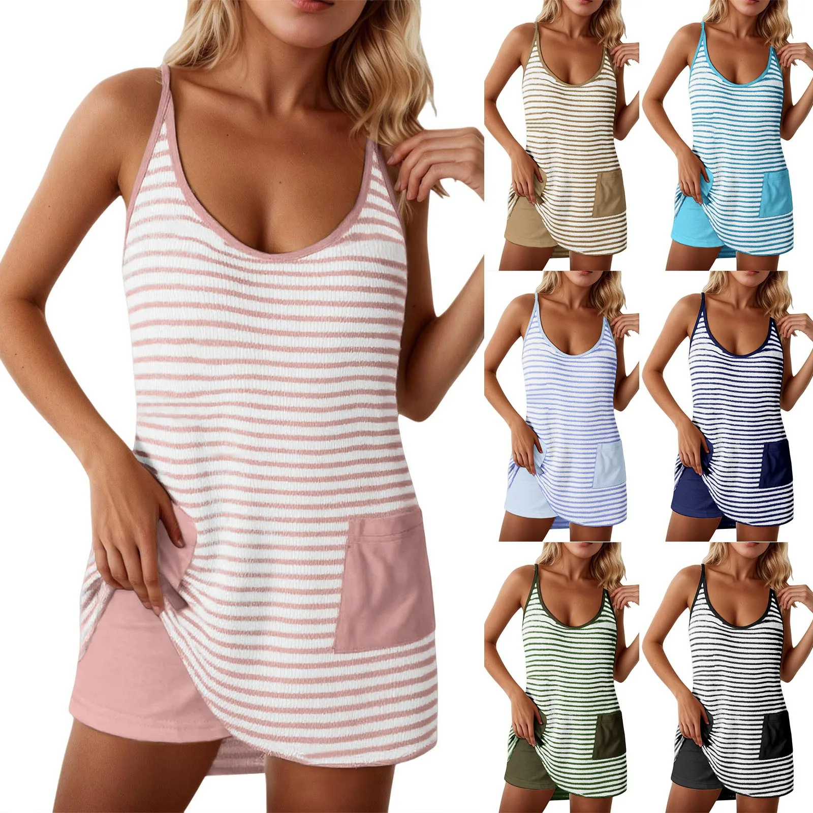 Icone™ DressShorts: Afslappet Mini-Kjole Uden Ærmer Med Indbyggede Shorts