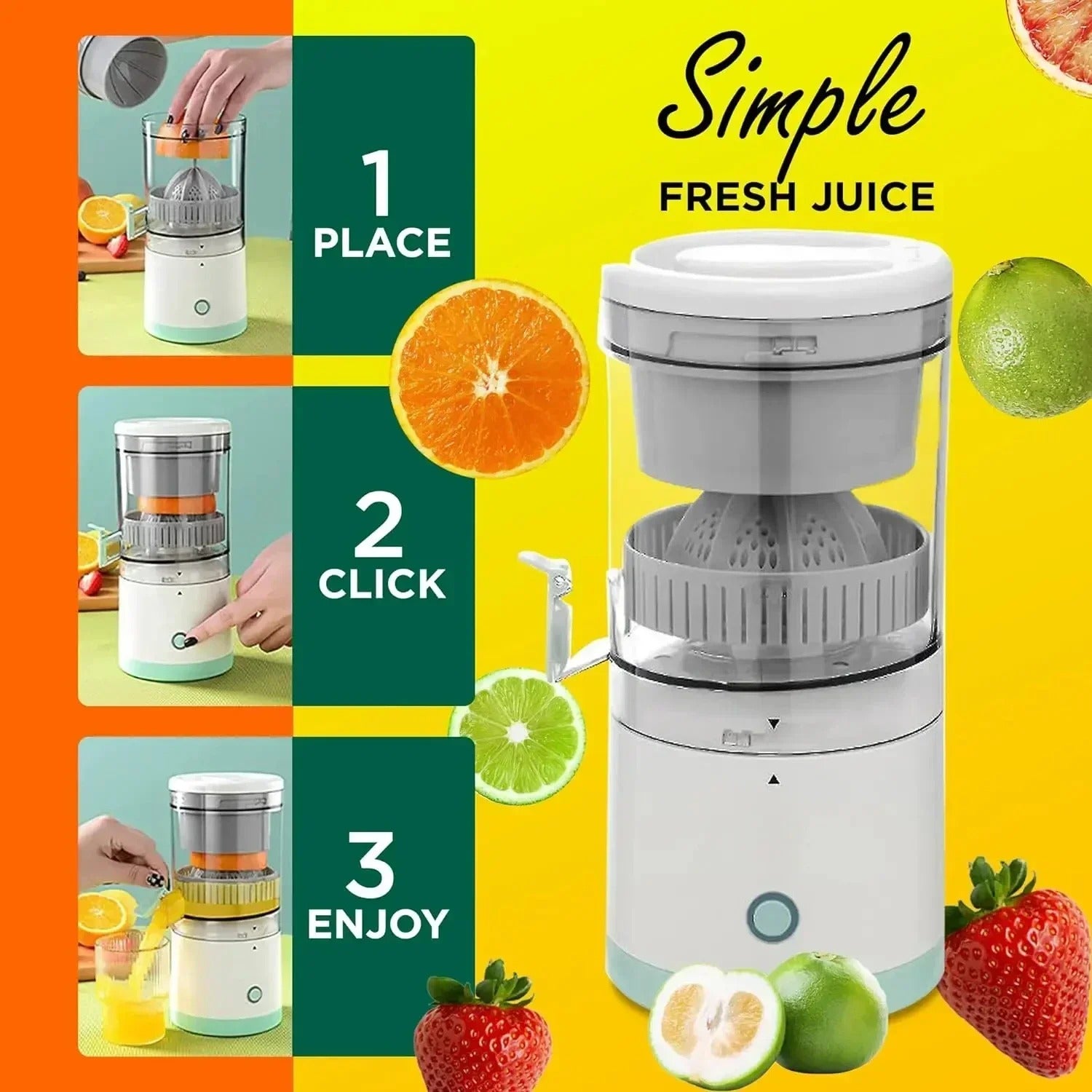 Globetrek° FruitJuicer: Bærbar Elektrisk Frugt Juicer