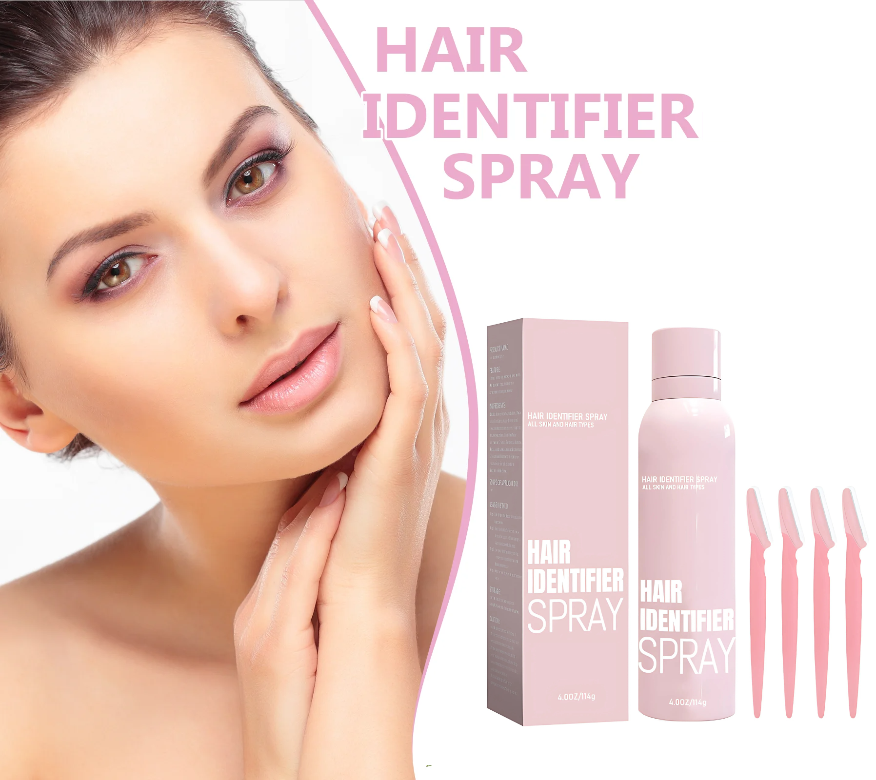 HairIdentifier 1+1 GRATIS: Let At Bruge Ansigtshår Identifikator Spray Med Barbermaskiner