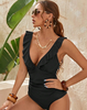 Icone™ ElegantSwimsuit: Elegant Plisseret Design Med V-Hals Mavekontrol Badedragt