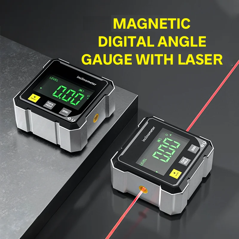 Globetrek° DigitalInclinometer: Digital Magnetisk Sider Laser Hældningsmåler