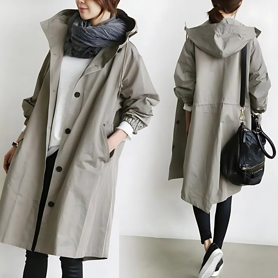 Icone™ ElegantCoat - All-Weather Let Komfort Hætte Elegant Frakke