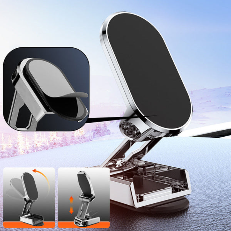 Holder360° FoldableHolder - Sammenfoldelig Metal Magnetisk Bil Telefon Holder