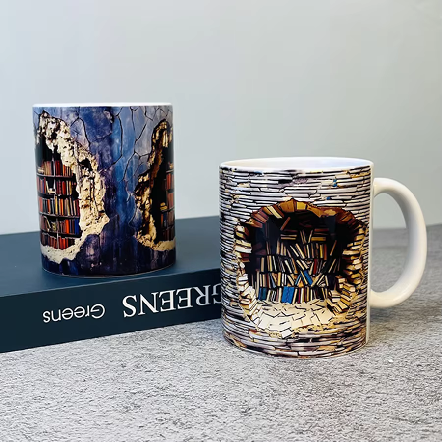 LibraryMug - 3D Bibliotek Design Krus