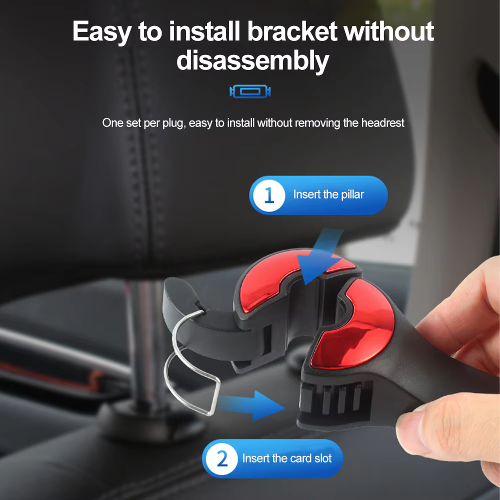 Holder360° HeadrestHook 1+1 GRATIS: Bil Nakkestøtte Krog Til Tasker Og Mobiltelefoner