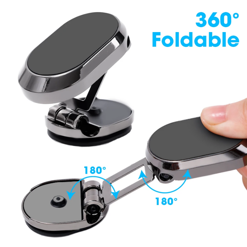 Holder360° FoldableHolder - Sammenfoldelig Metal Magnetisk Bil Telefon Holder