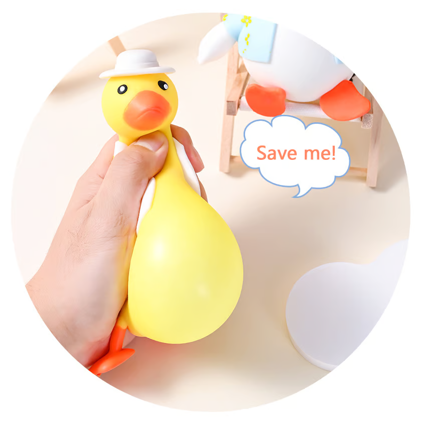 Kletshuts™ SqueezeDuck: Squishy And Stress Lettelse Legetøj