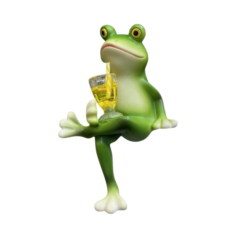 GardenOrnament: Sød Frø Dekoration Hængende Potte Kant Have Ornament