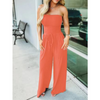 Icone™ Jumpsuit: Tube Top Effen Kleur Jumpsuit