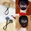 Rose® HairTie 1+1 GRATIS: Stilfuld Hårbånd Elegant Vintage Krystal Hestehale Twist Holder
