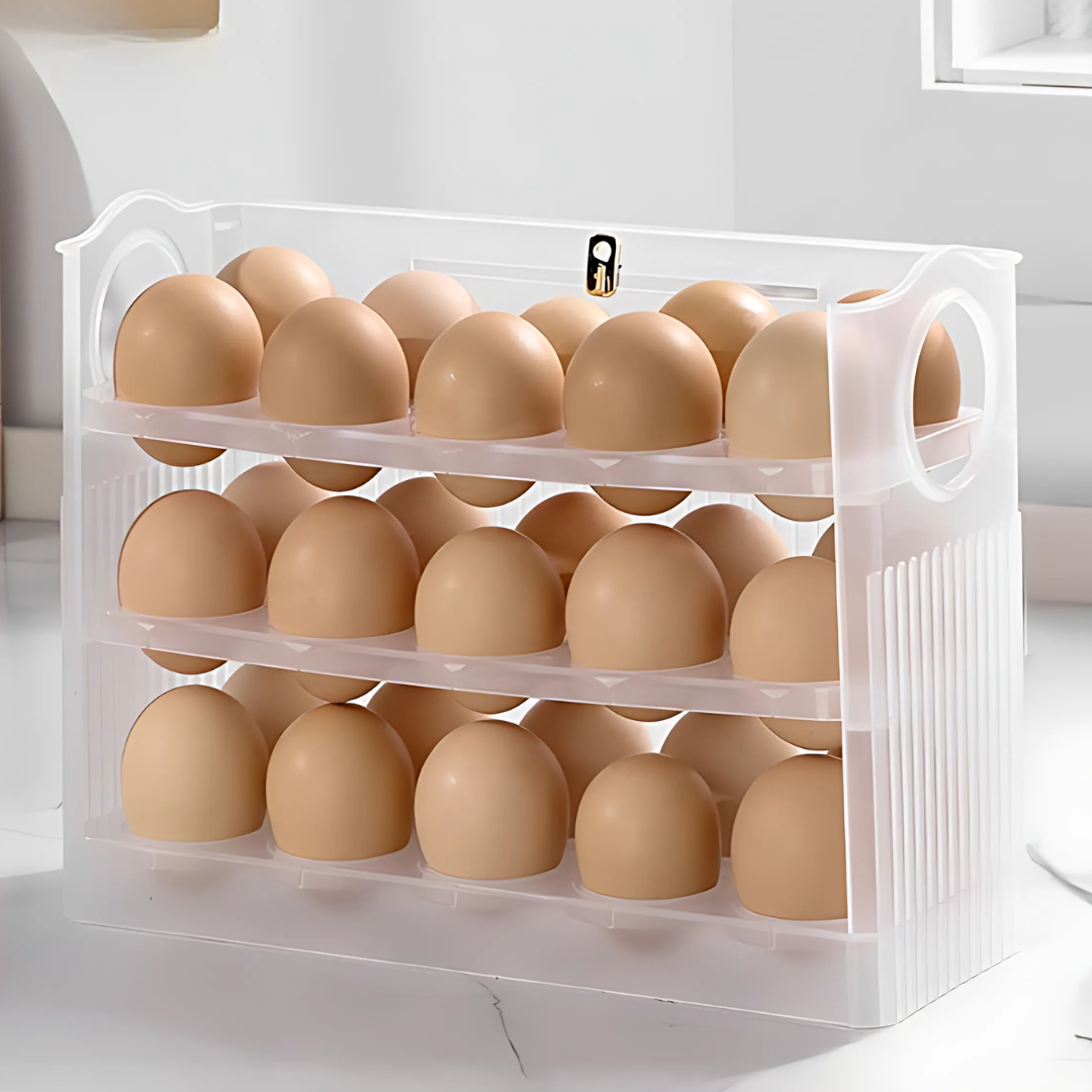 EggBox - Tre Lag Med Selvreturnering Boks Til Opbevaring Af Æg