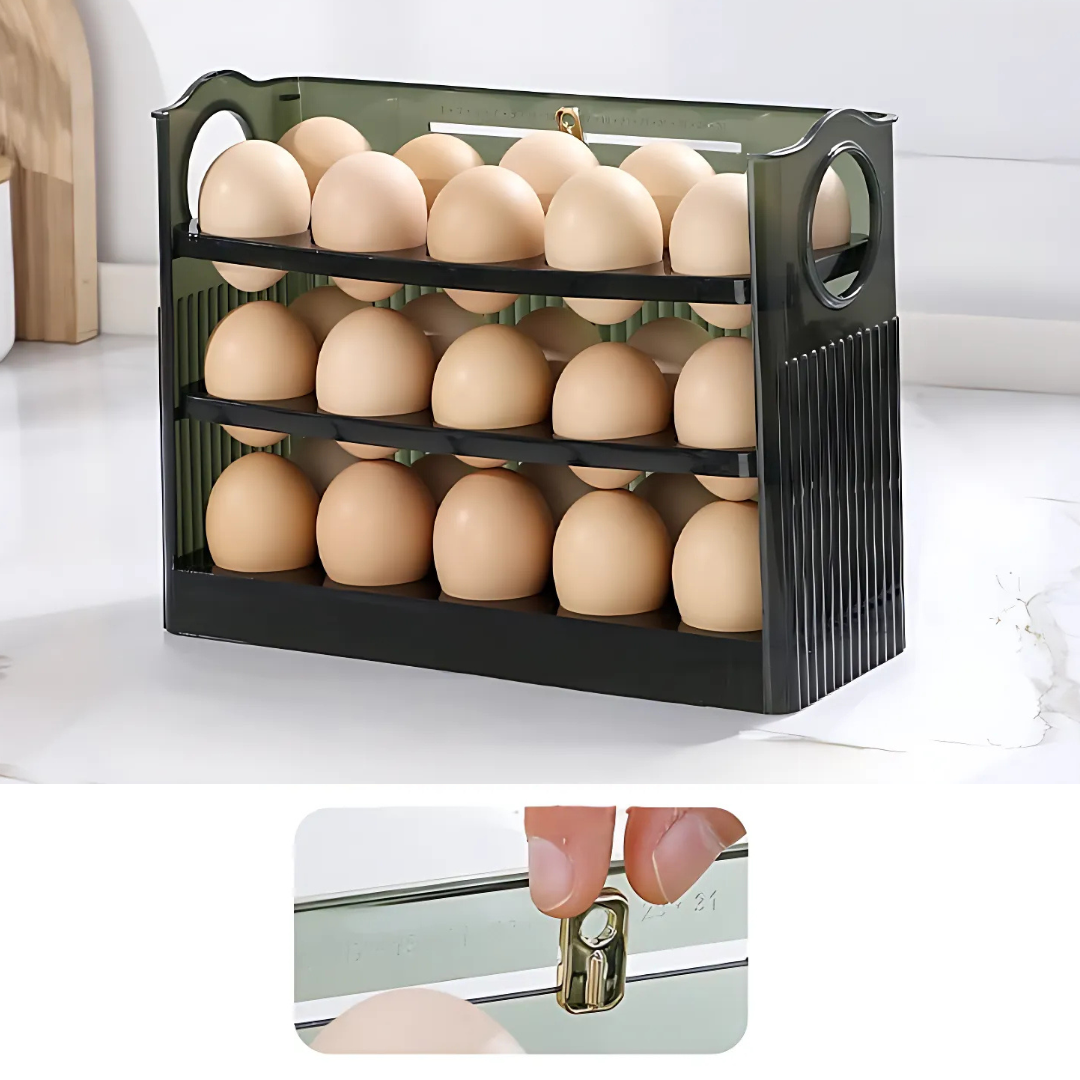 EggBox - Tre Lag Med Selvreturnering Boks Til Opbevaring Af Æg