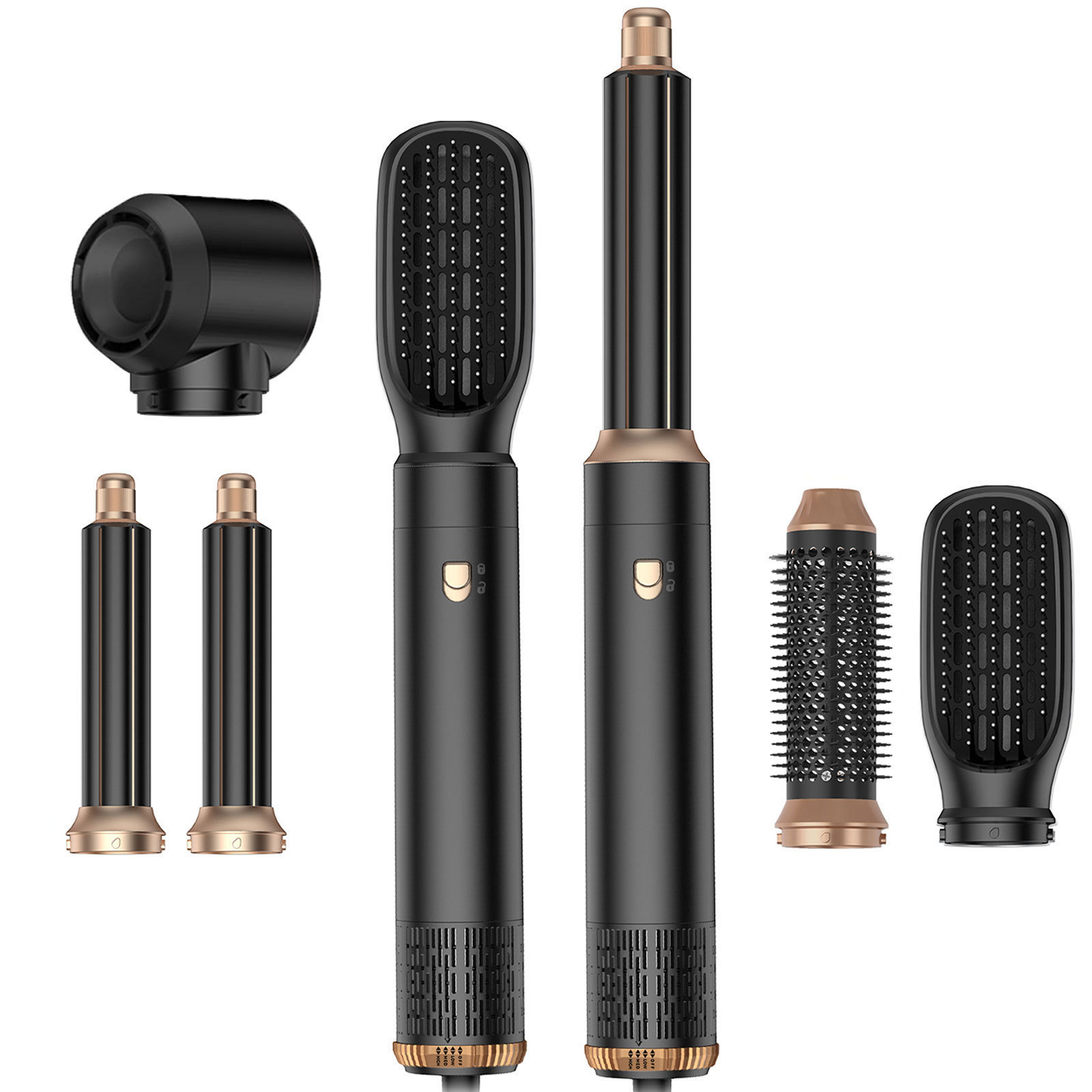 Rose® StylingBrush: 5-In-1 Udskiftelig Hår Føntørrer Og Styling Børste