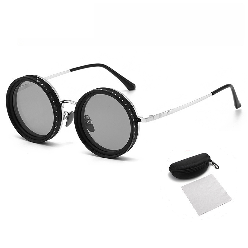 AdjustableSunglass: Fra Klart Lys Til Svagt Lys Justerbar Dæmpningssolbrille Med Etui