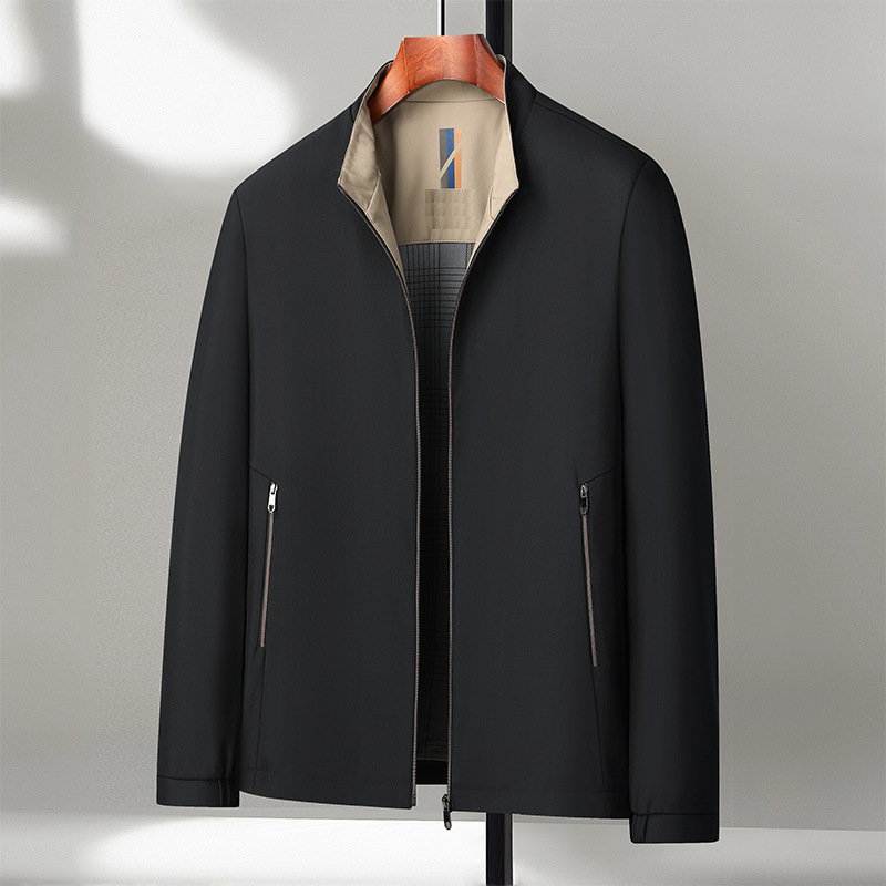 Icone™ CasualJacket: Stående Krave Casual Lynlås Jakke Til Mænd
