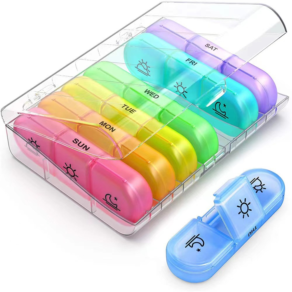 PillOrganizer 1+1 GRATIS: Bærbar Pilleorganisator Daglig Og Ugentlig Medicinopbevaring